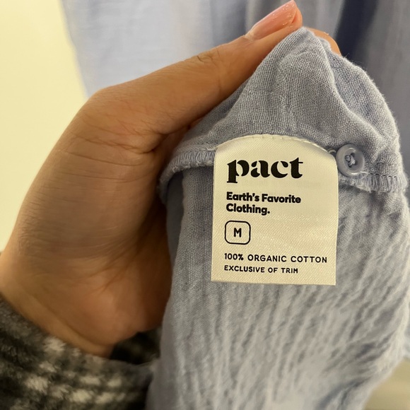 Nordstrom Modernaire 100% Organic Cotton Light Blue Midi Dress with Ruffle Hem - Picture 9 of 9